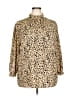 Unbranded Animal Print Gold Tan Long Sleeve Blouse Size XXL - photo 1
