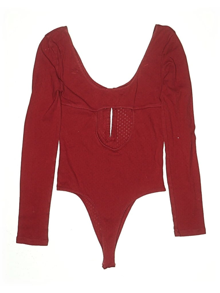 Pre-owned Amuse Society Bodysuit In Burgundy
