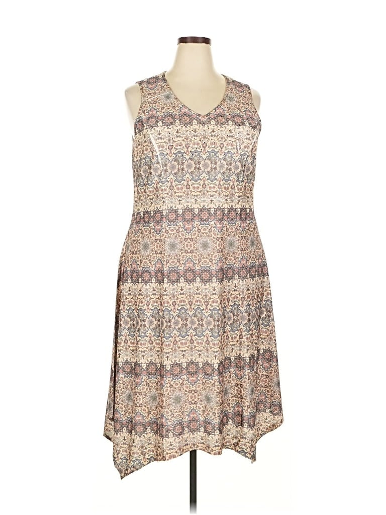 Pre-owned One World Casual Dress In Brown
