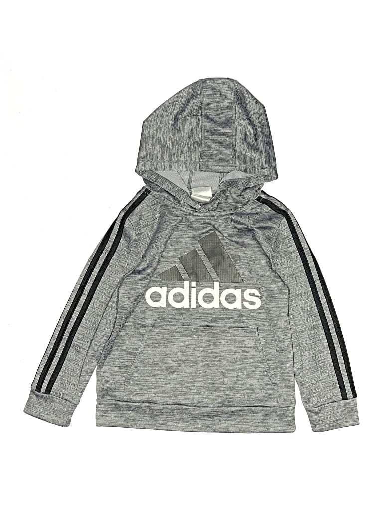 Pre-owned Adidas Originals Kids' Pullover Hoodie In Gray