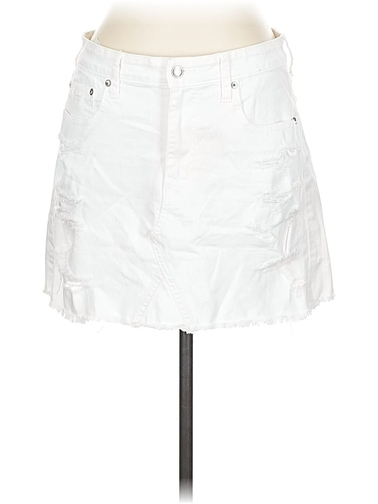 Pre-owned American Eagle Outfitters Denim Skirt In White