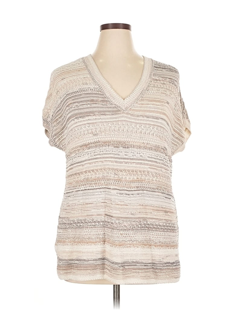 Pre-owned Jjill Pullover Sweater In White