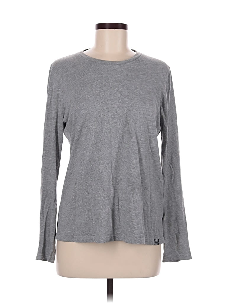 Pre-owned Superdry Long Sleeve T-shirt In Gray