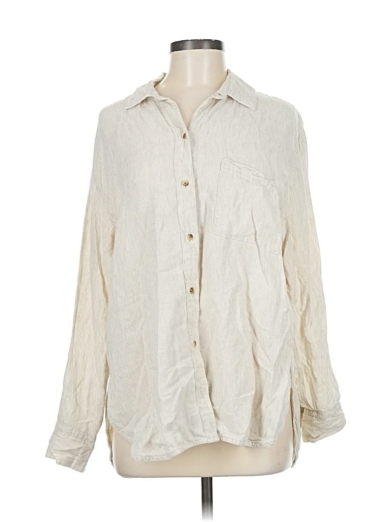 Pre-owned Old Navy Long Sleeve Button Down Shirt In White