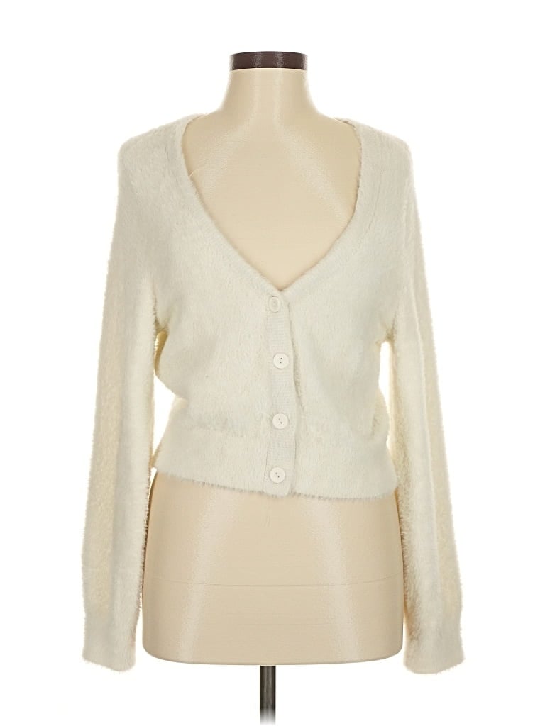 Pre-owned Aerie Cardigan Sweater In White