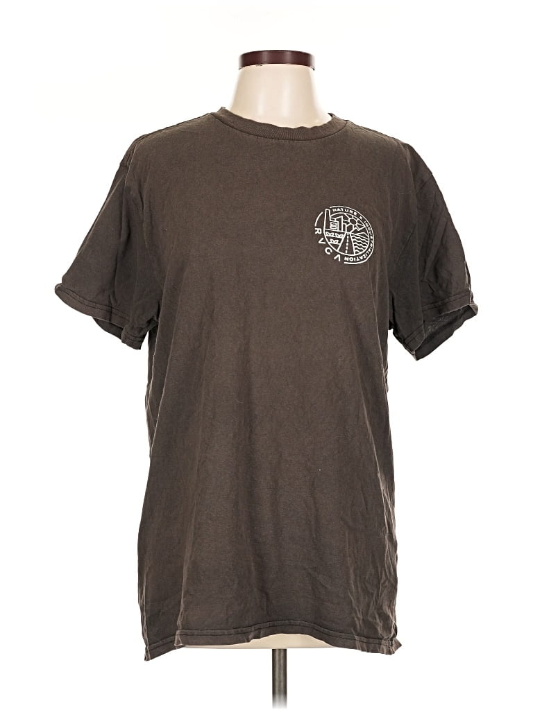 Pre-owned Rvca Short Sleeve T-shirt In Brown