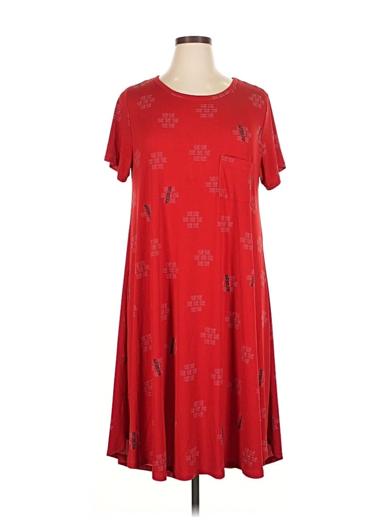 Pre-owned Lularoe Casual Dress In Red