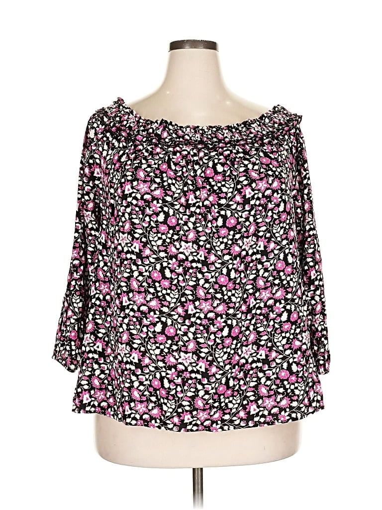 Lane Bryant 3/4 Sleeve Blouse In Animal Print