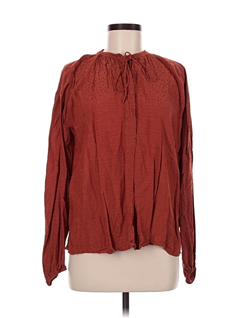 Pre-owned A New Day Long Sleeve Blouse In Burgundy