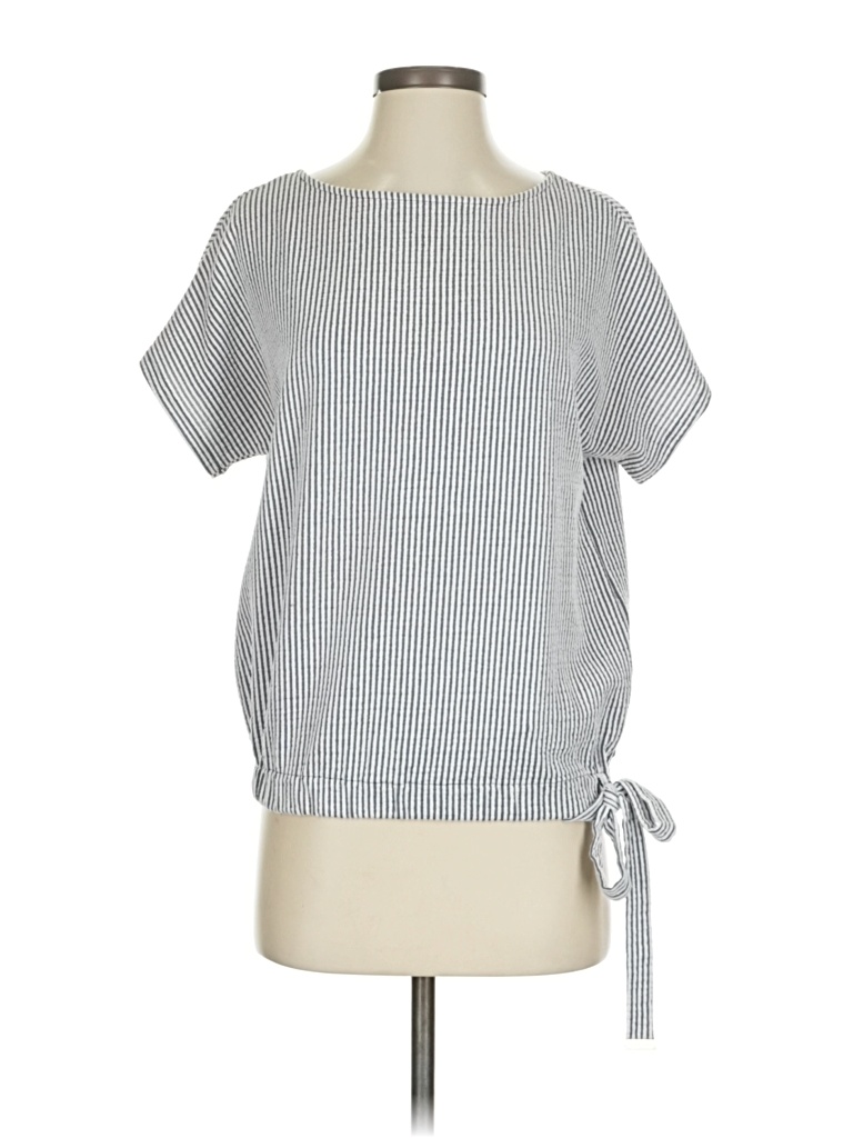 Pre-owned Michael Michael Kors Short Sleeve Top White Boatneck Tops