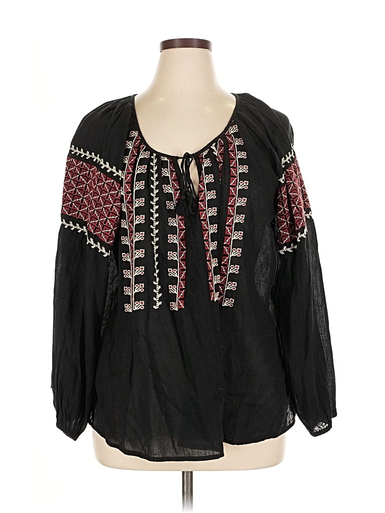 Pre-owned Polo Ralph Lauren Long Sleeve Blouse In Black