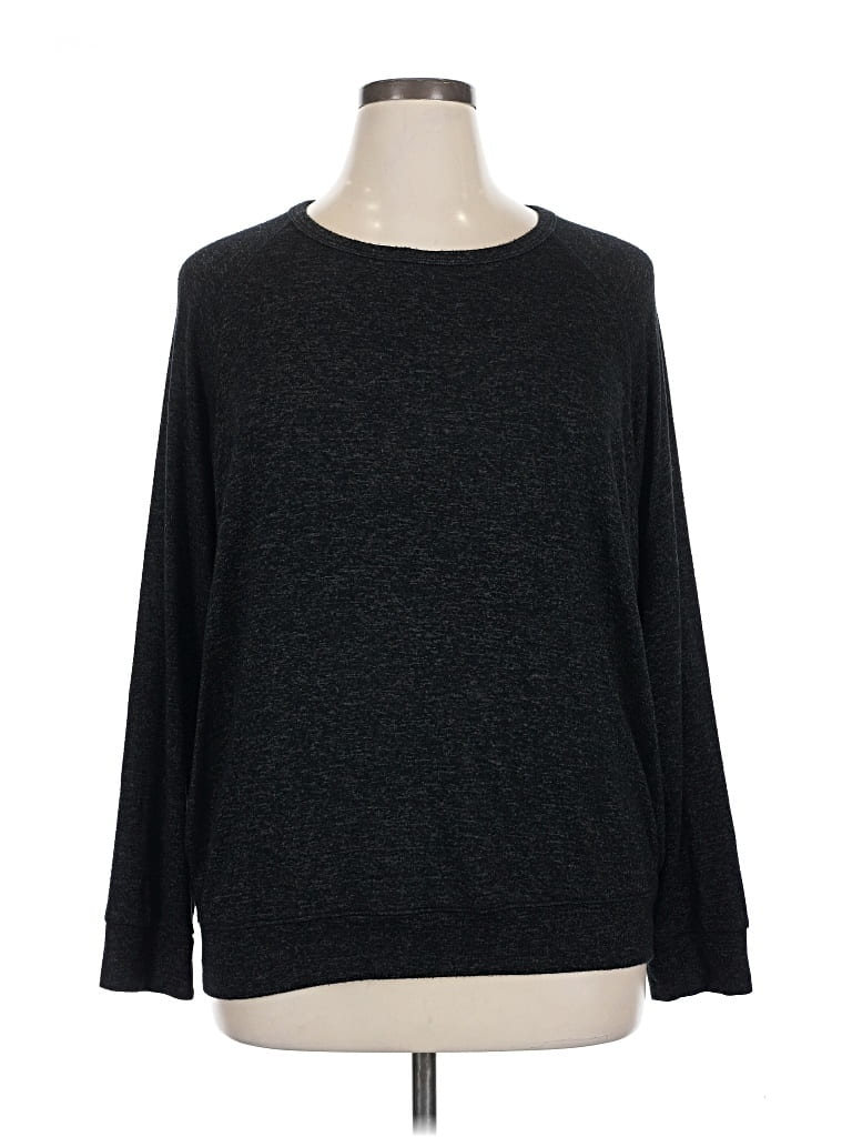 Pre-owned Buffalo By David Bitton Long Sleeve Top Black Crew Neck Tops