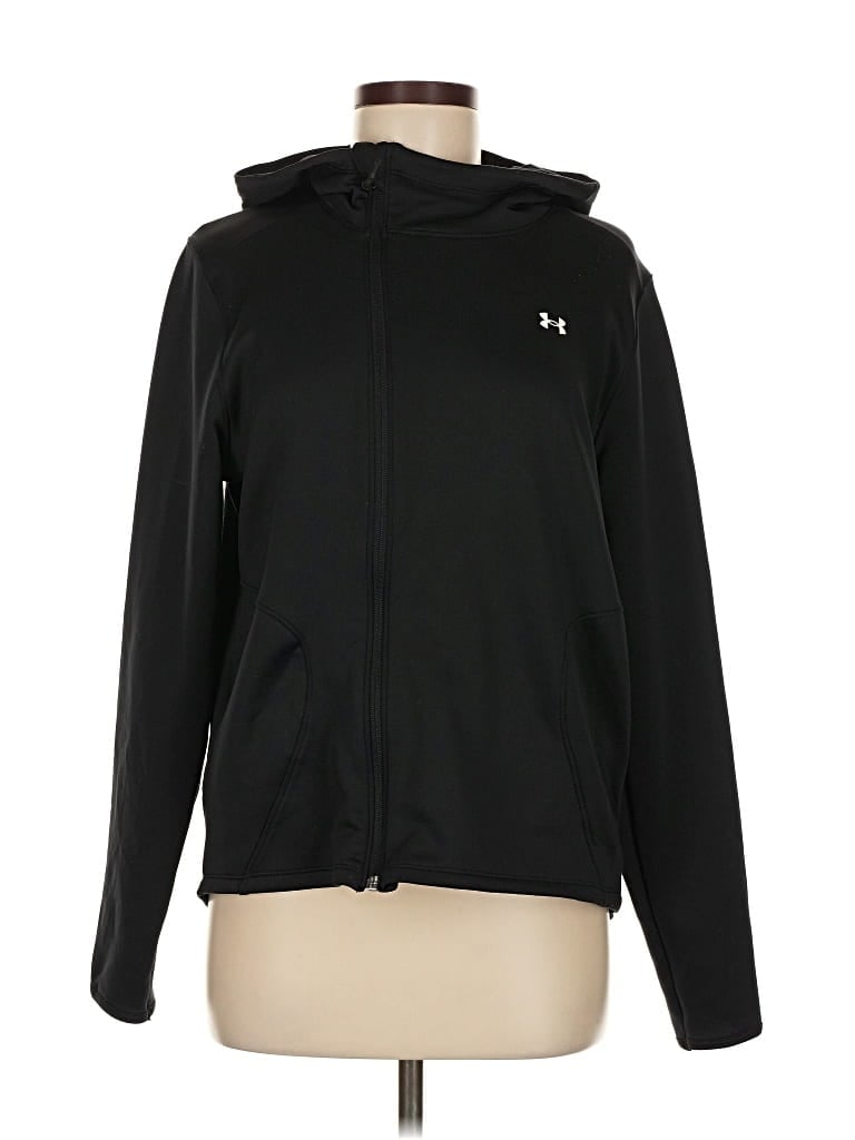 Pre-owned Under Armour Zip Up Hoodie In Black