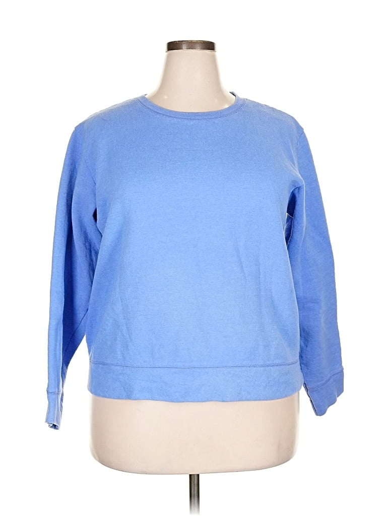 Pre-owned Hanes Sweatshirt In Blue