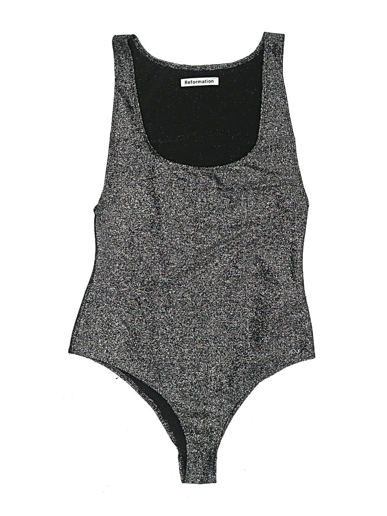 Pre-owned Reformation Bodysuit In Gray