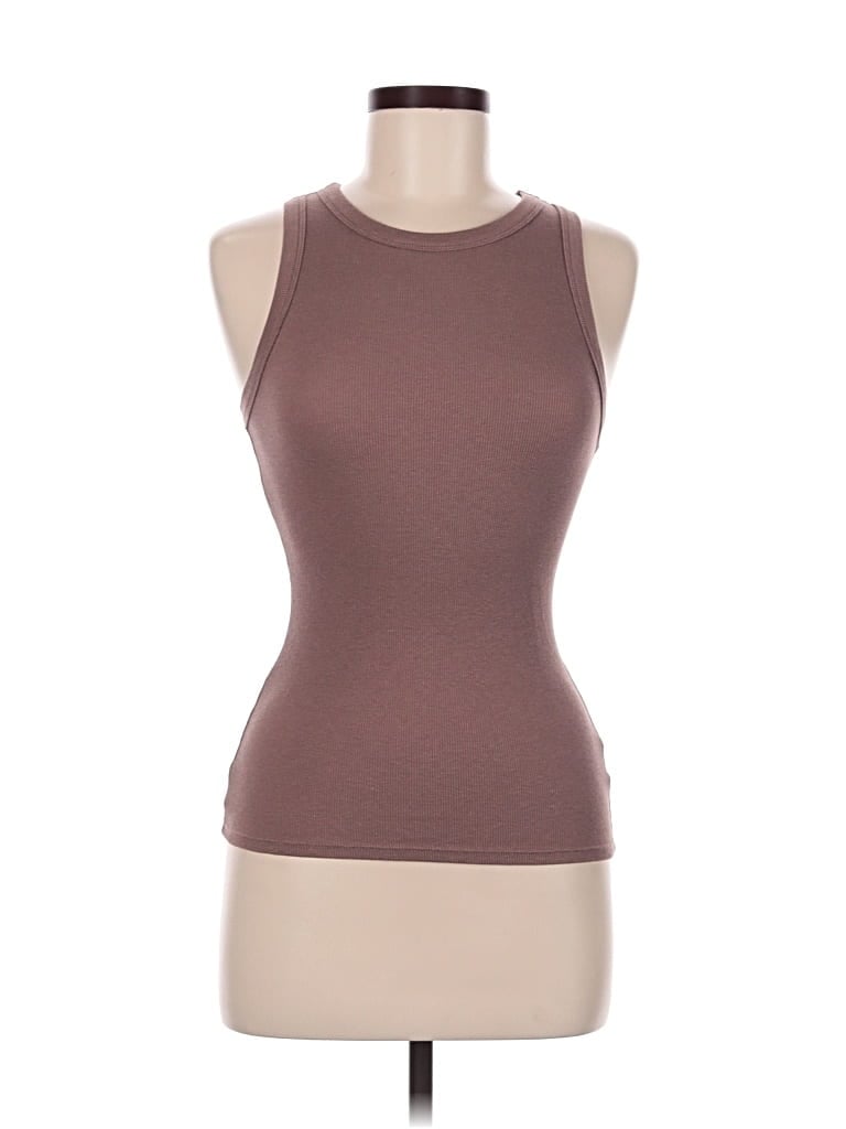 Pre-owned A New Day Tank Top Tan Halter Neckline Tops In Brown