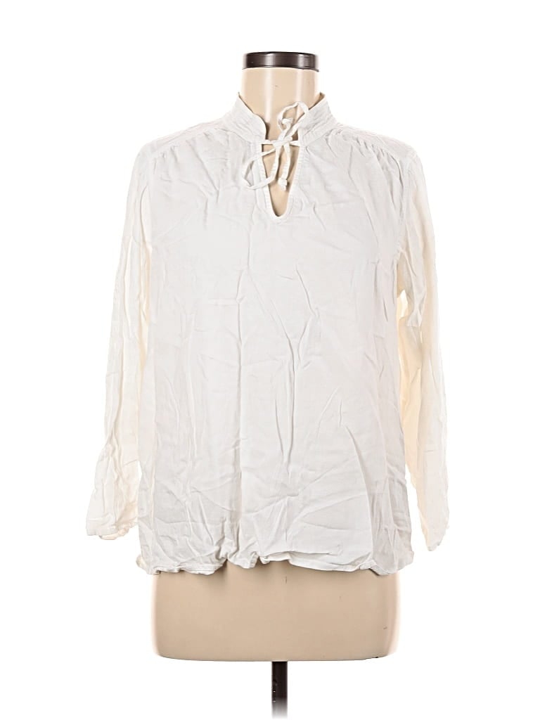 Pre-owned Old Navy Long Sleeve Blouse In White