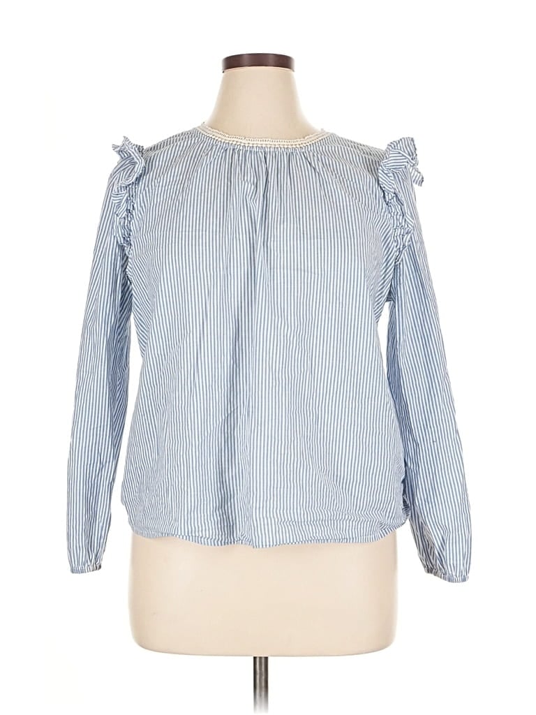J.CREW FACTORY STORE Pre-owned Long Sleeve Blouse In Blue