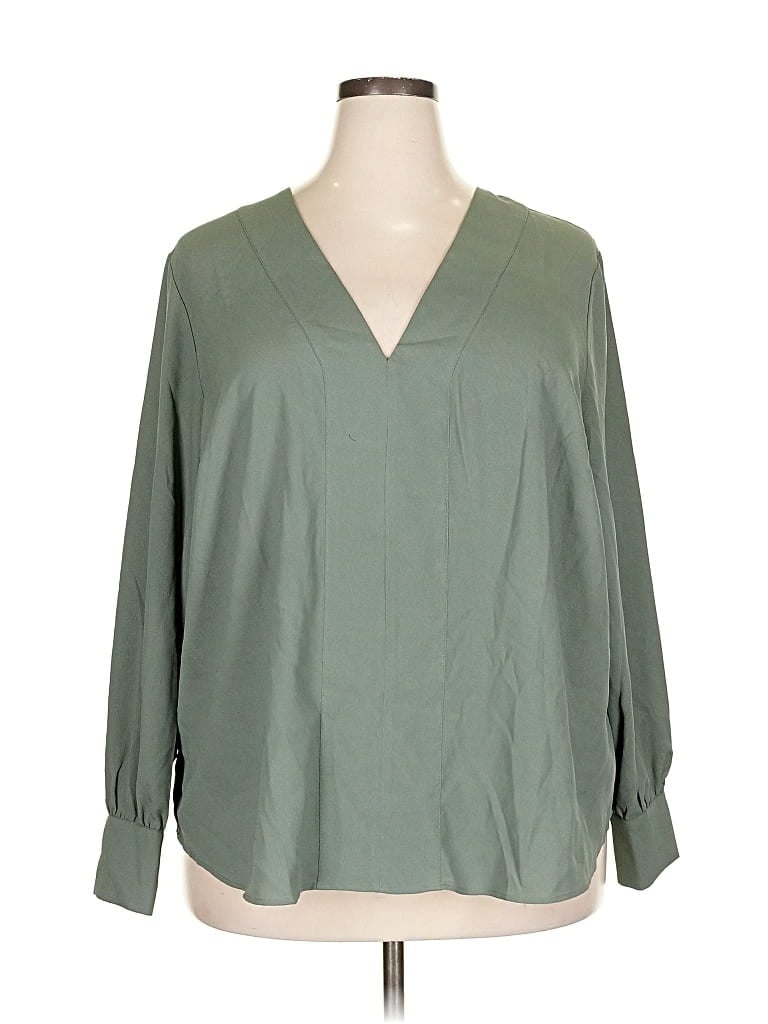 H&m Long Sleeve Blouse In Green