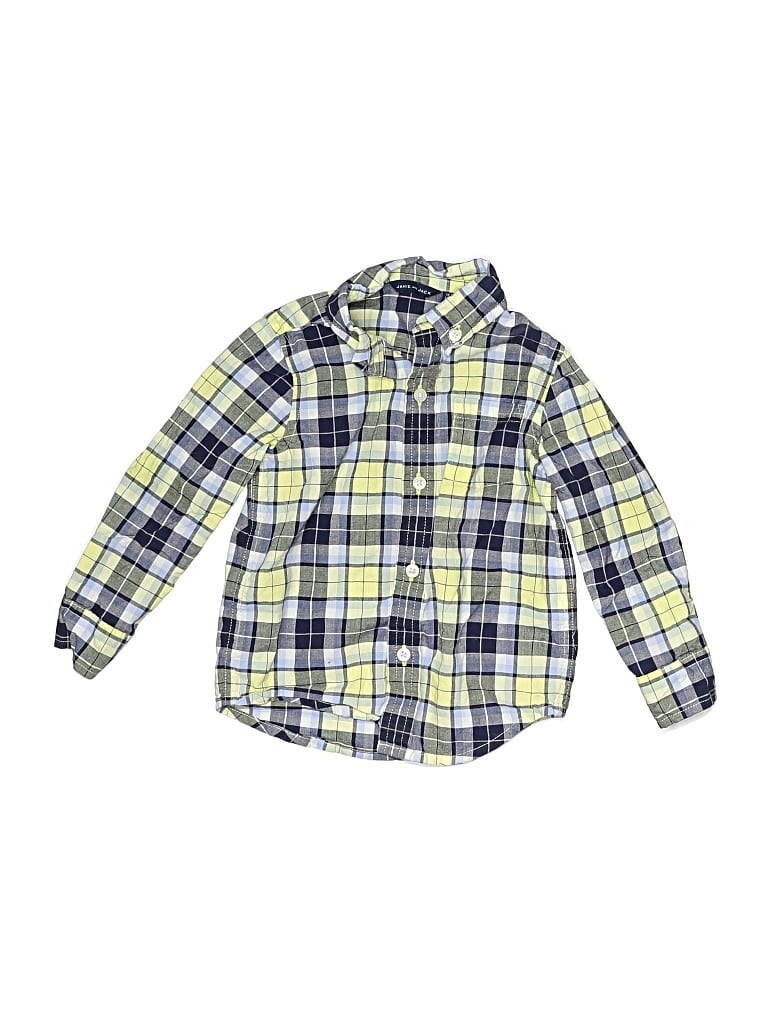 Pre-owned Janie And Jack Kids' Long Sleeve Button Down Shirt In Yellow