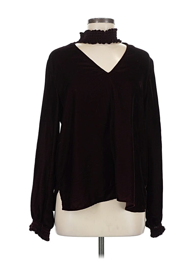 Pre-owned Bailey44 Long Sleeve Blouse In Burgundy
