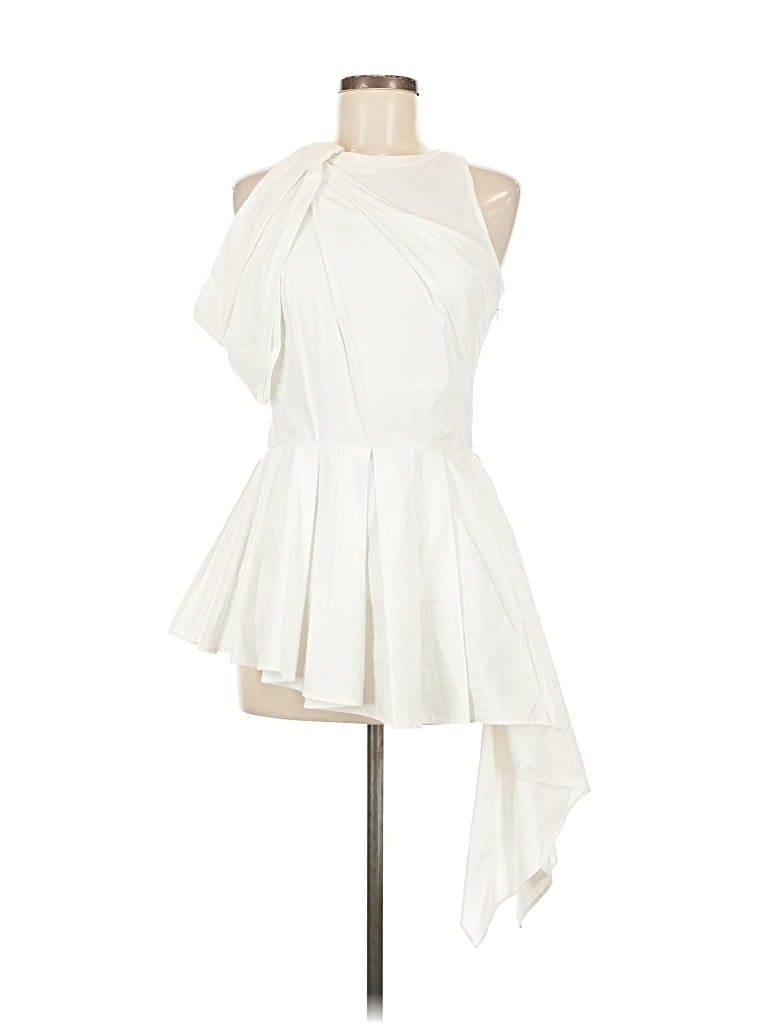 Pre-owned Alexander Mcqueen Sleeveless Top White One Shoulder Neckline Tops