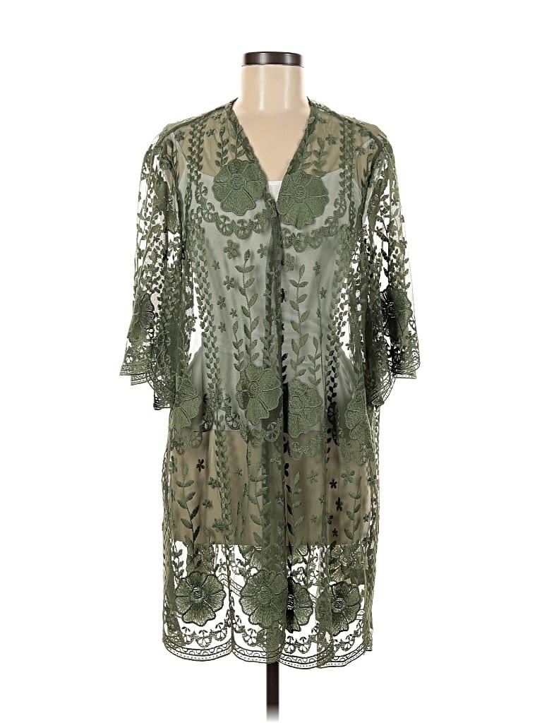 Pre-owned Torrid Kimono In Green