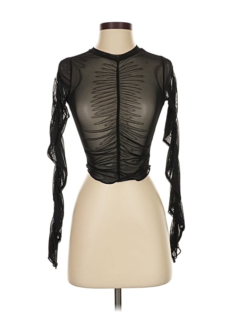 Pre-owned Motel Long Sleeve Top Black High Neck Tops