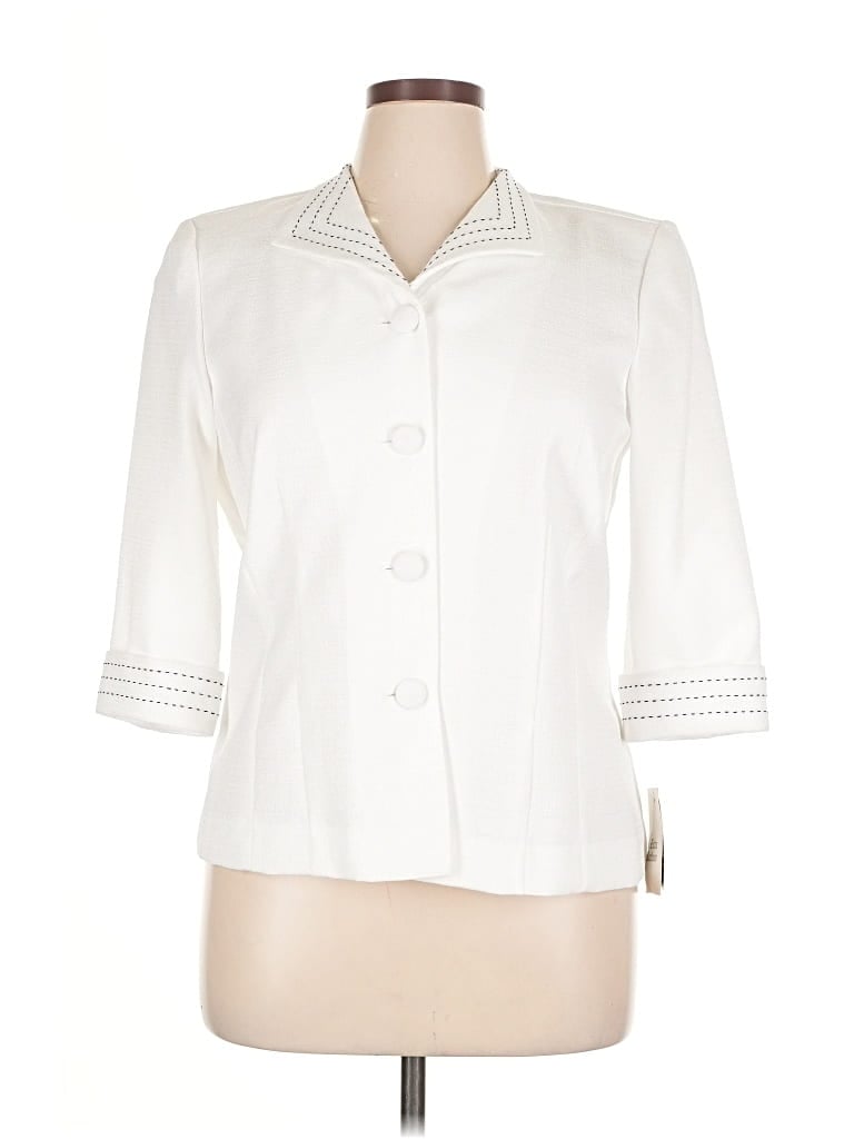 Leslie Fay Blazer Jacket In White