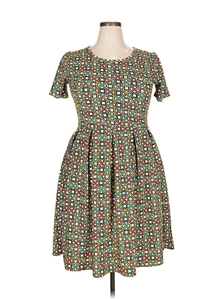 Pre-owned Lularoe Casual Dress In Green