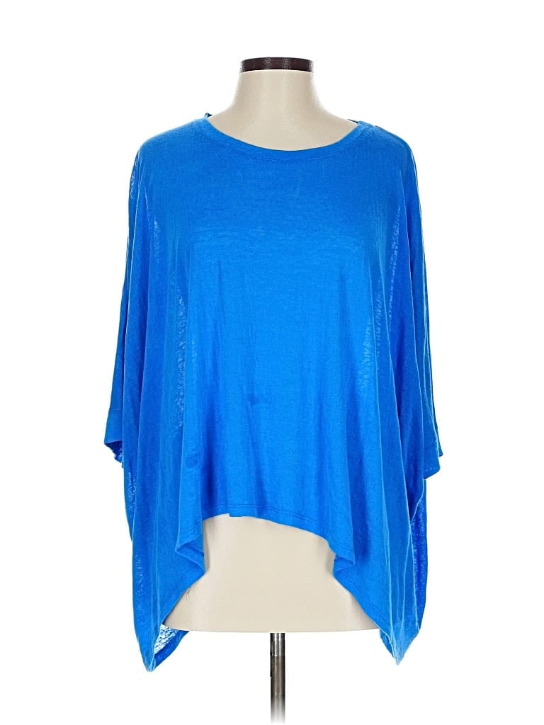 Pre-owned Glam 3/4 Sleeve Top Blue Boatneck Tops