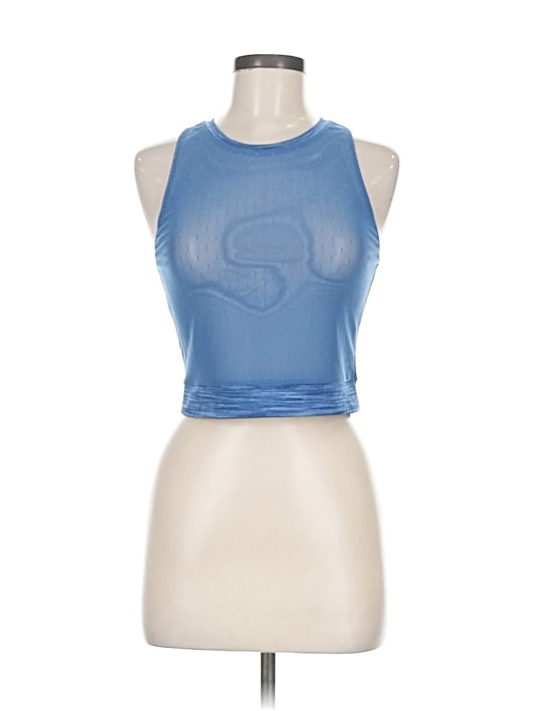 Pre-owned Zyia Active Tank Top Blue Strapless Neckline Tops