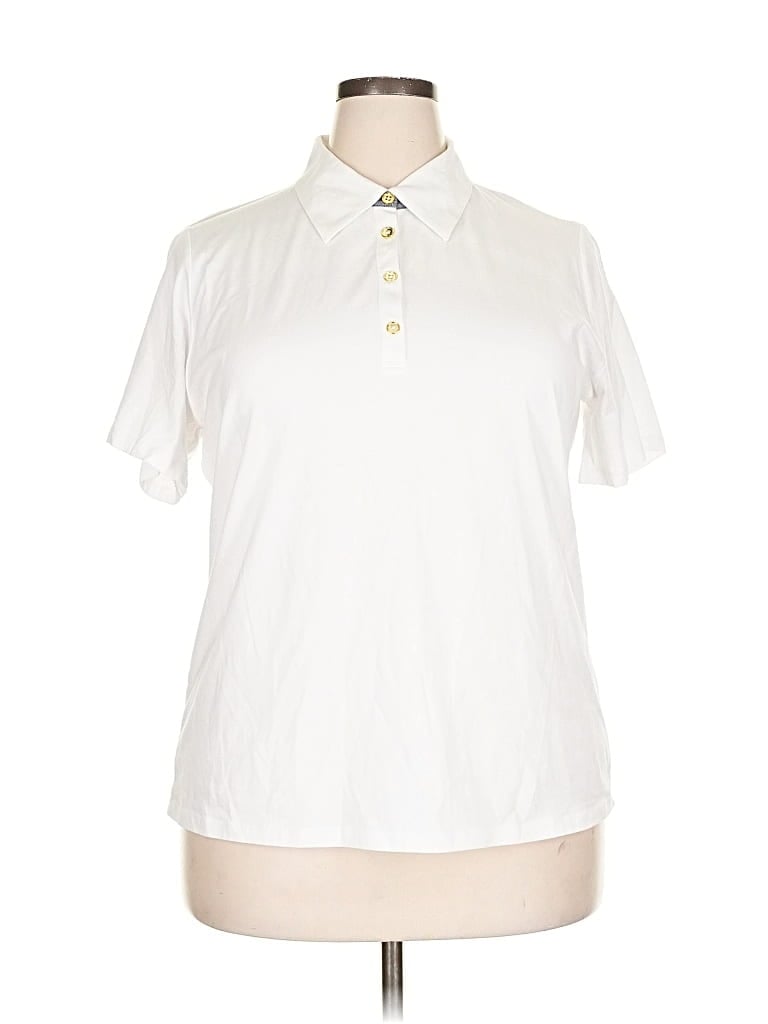 JONES NEW YORK SIGNATURE Pre-owned Short Sleeve Blouse In White
