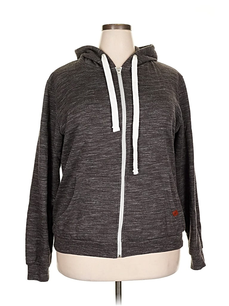 Pre-owned Doublju Zip Up Hoodie In Gray