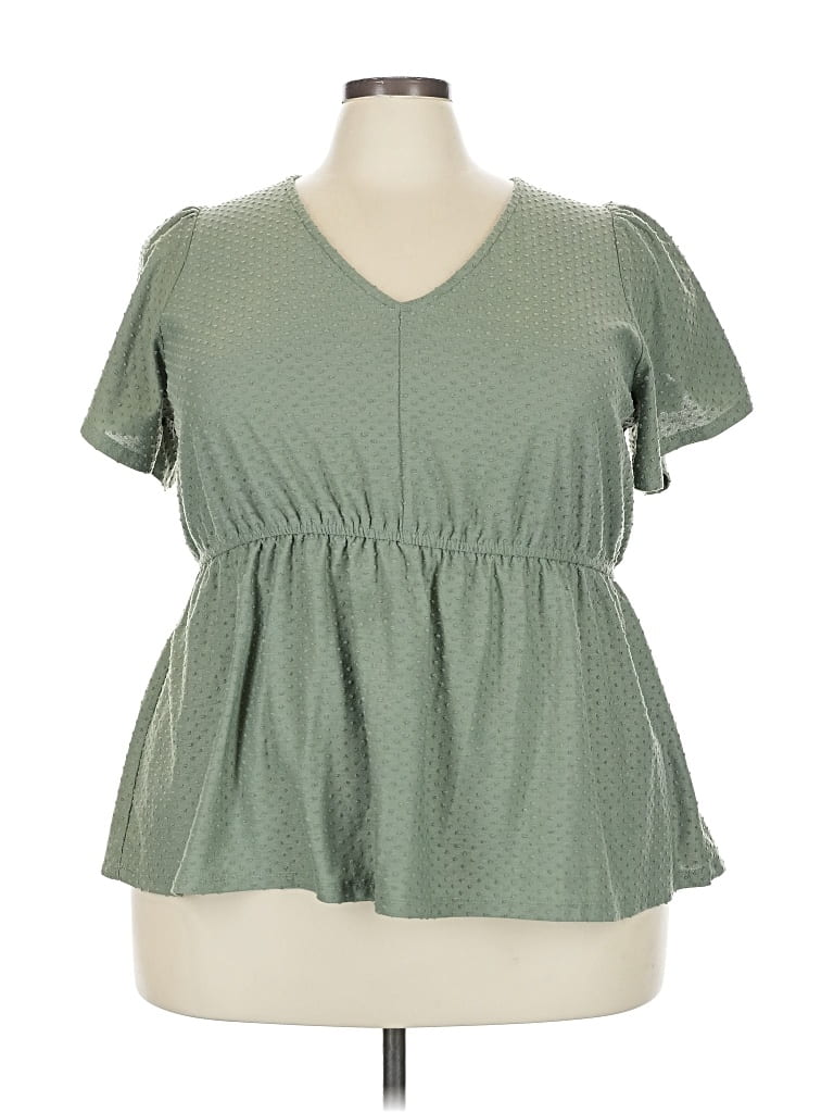 Pre-owned Lane Bryant Short Sleeve T-shirt In Green