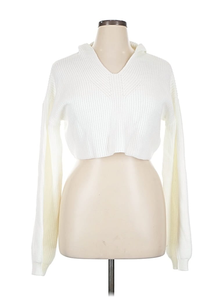 Pre-owned Beige Botany Pullover Sweater In White