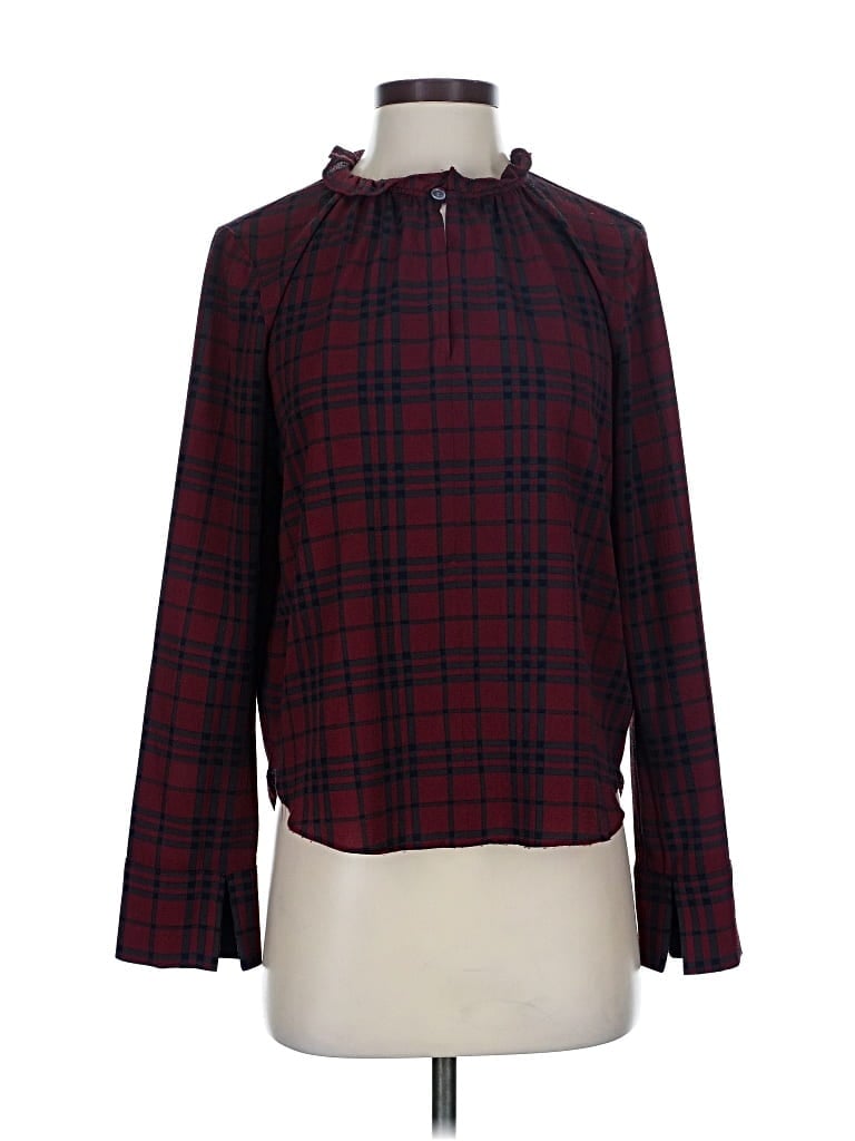 Pre-owned Thakoon Long Sleeve Blouse In Burgundy