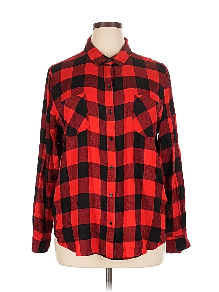 Lucky Brand Long Sleeve Button Down Shirt In Red