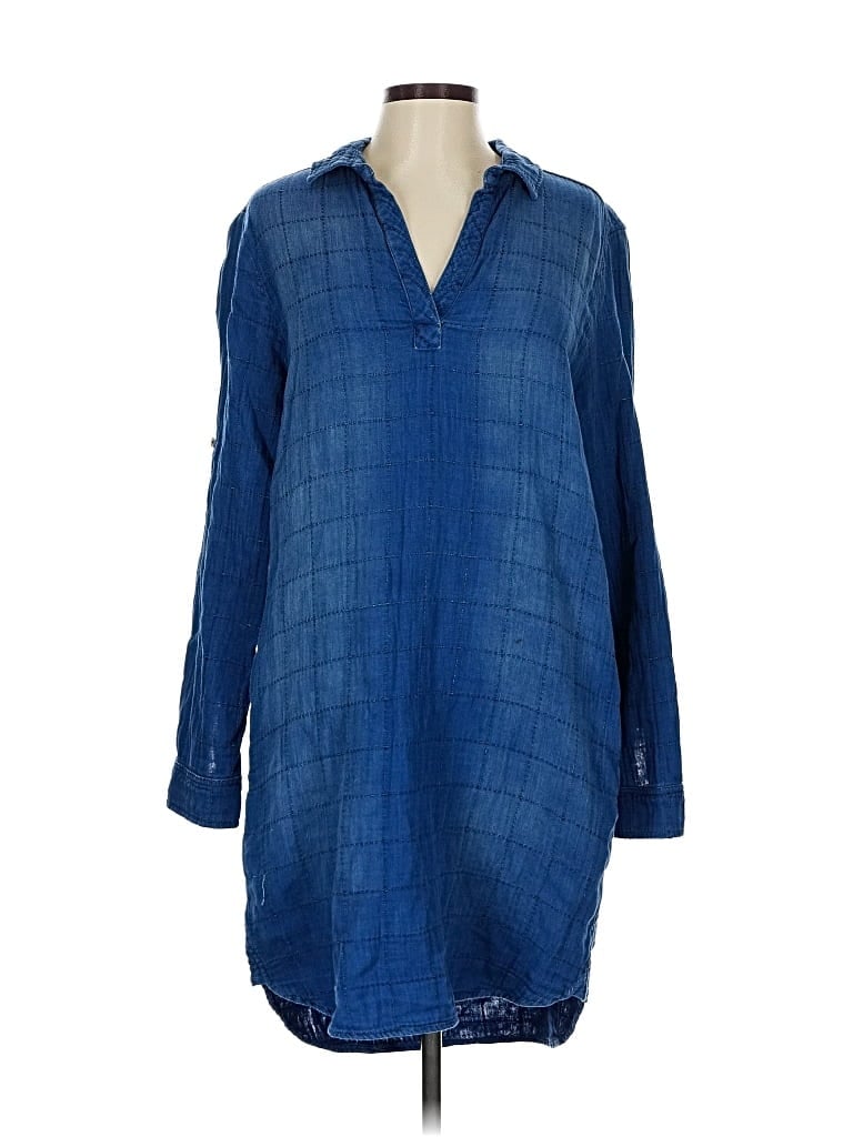 Pre-owned Side Stitch Casual Dress In Blue