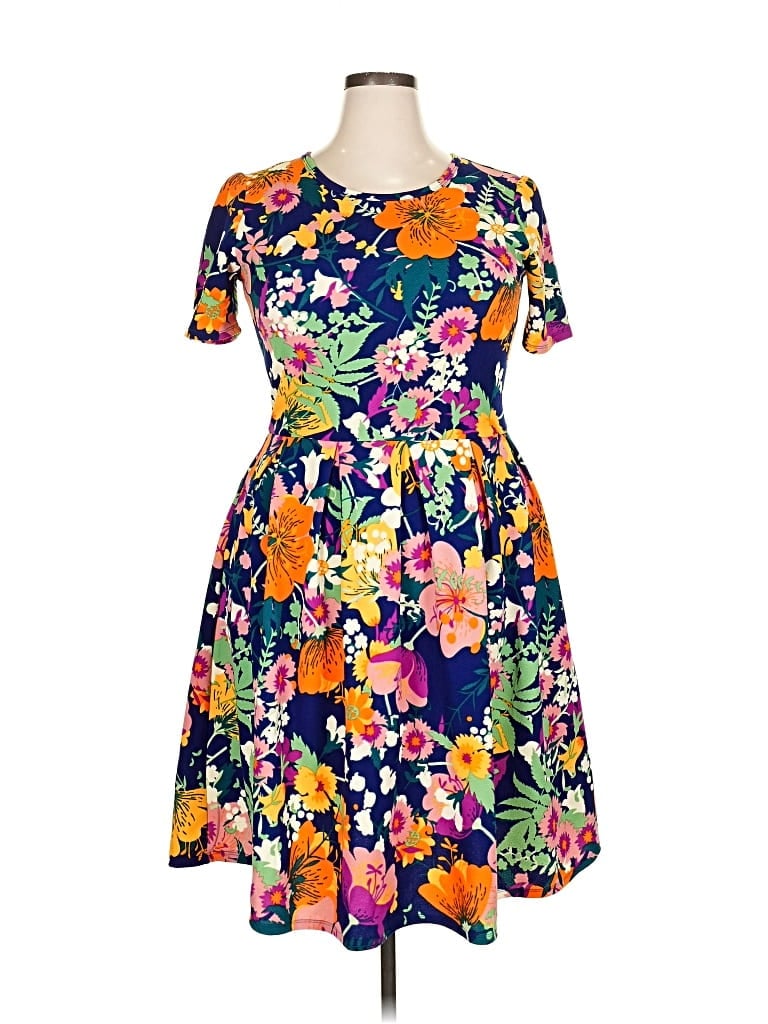 Pre-owned Lularoe Casual Dress In Blue