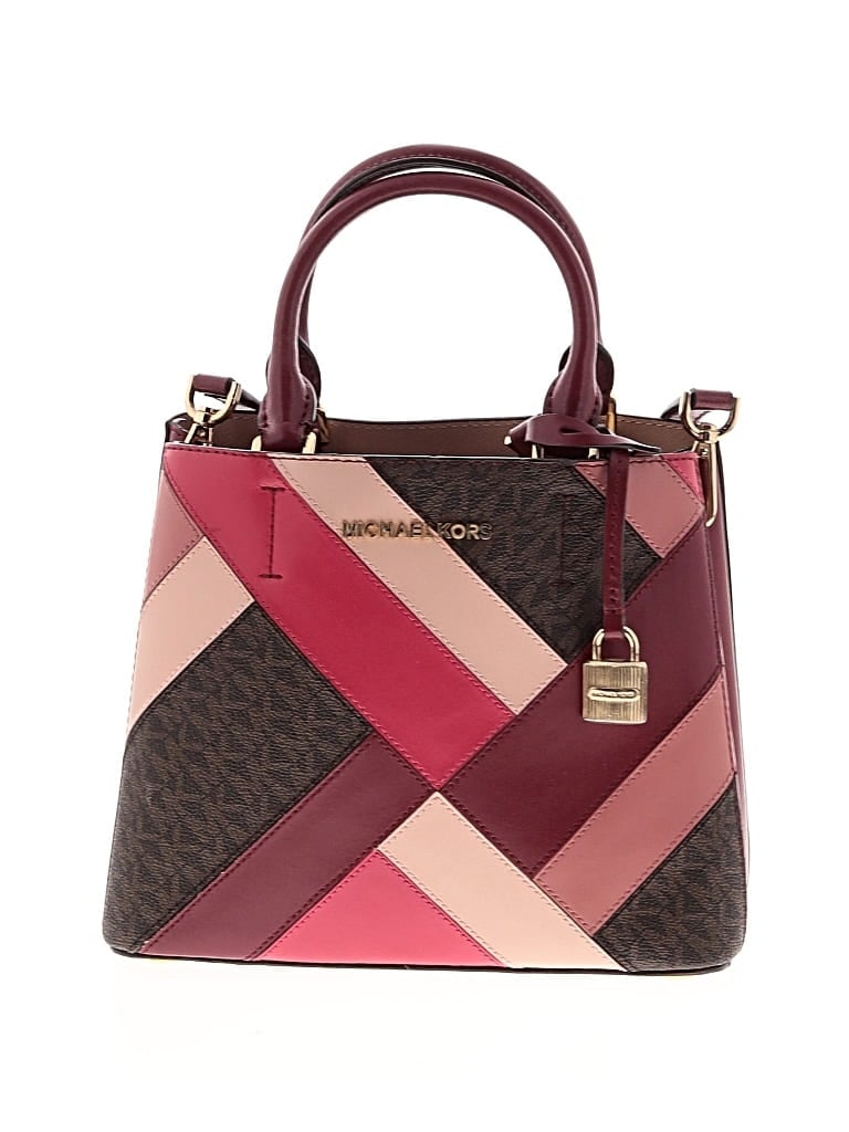 Pre-owned Michael Michael Kors Leather Satchel In Burgundy