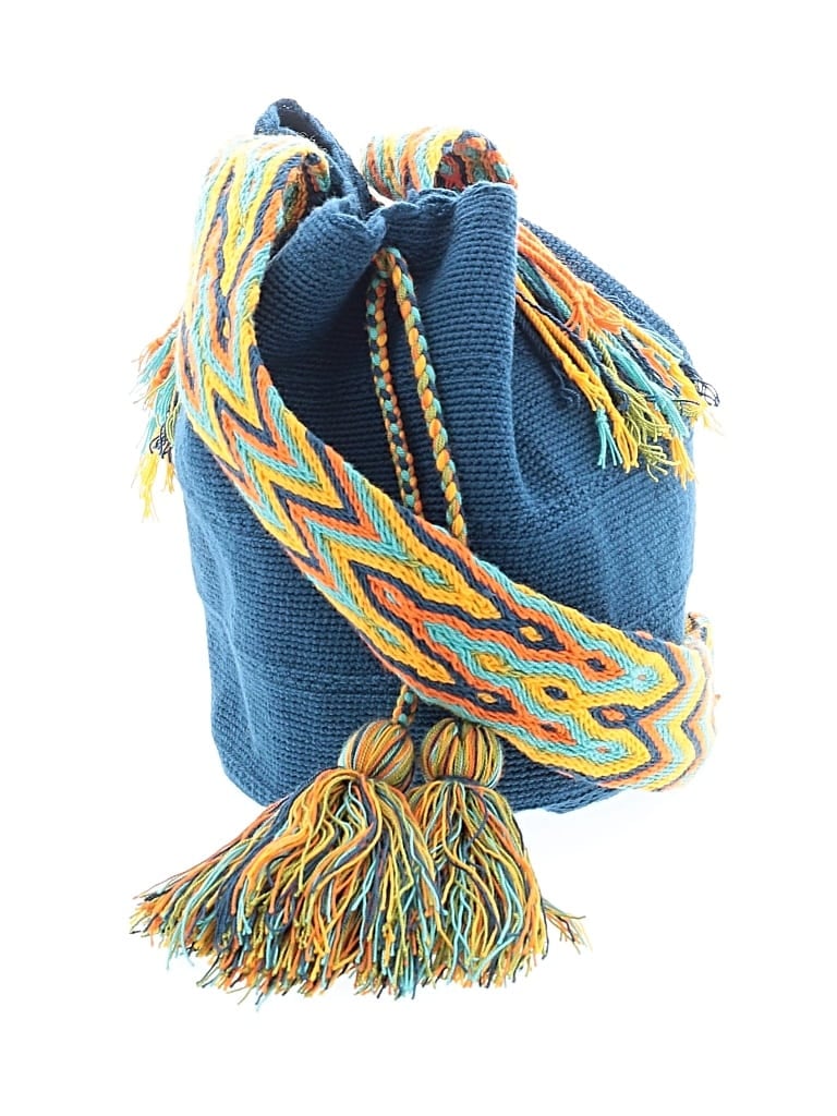 Pre-owned Unbranded Bucket Bag In Blue