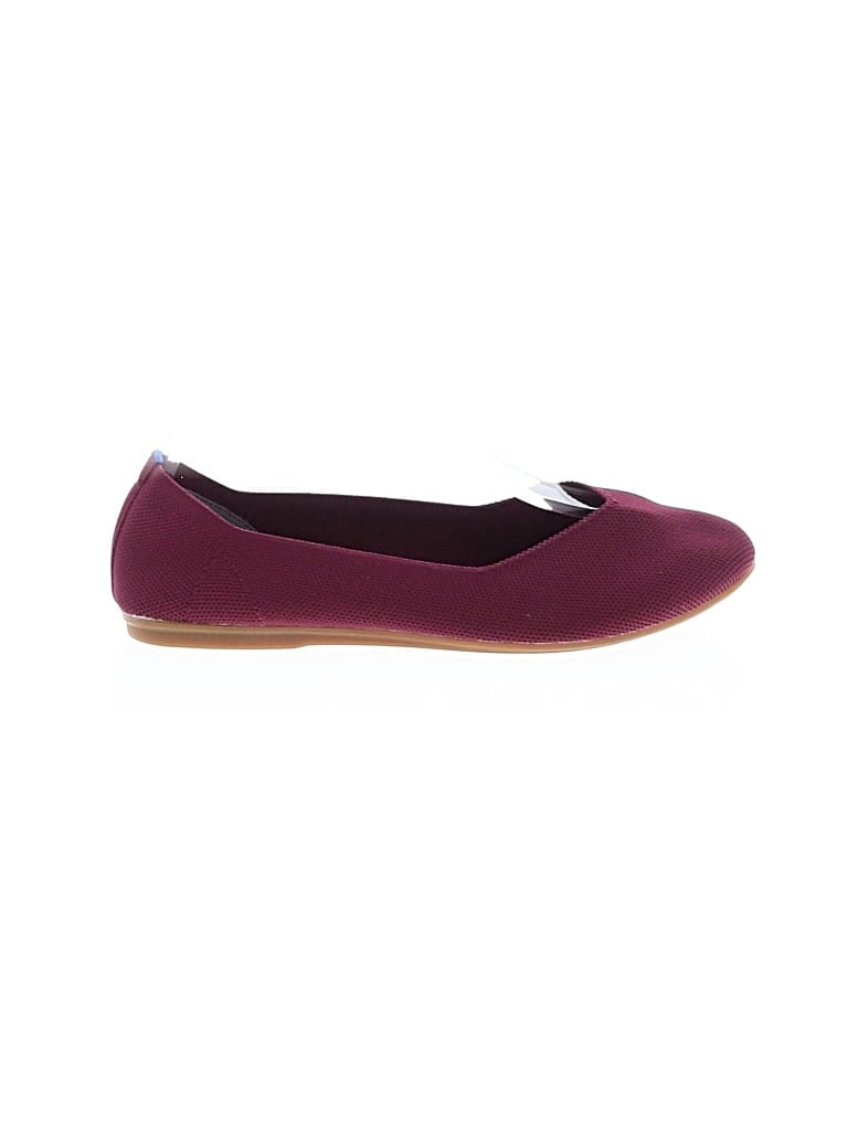 Pre-owned Unbranded Flats In Burgundy