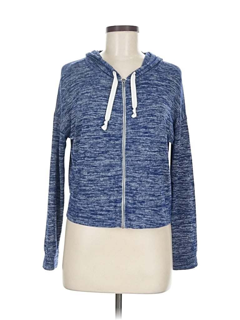 Pre-owned American Eagle Outfitters Zip Up Hoodie In Blue