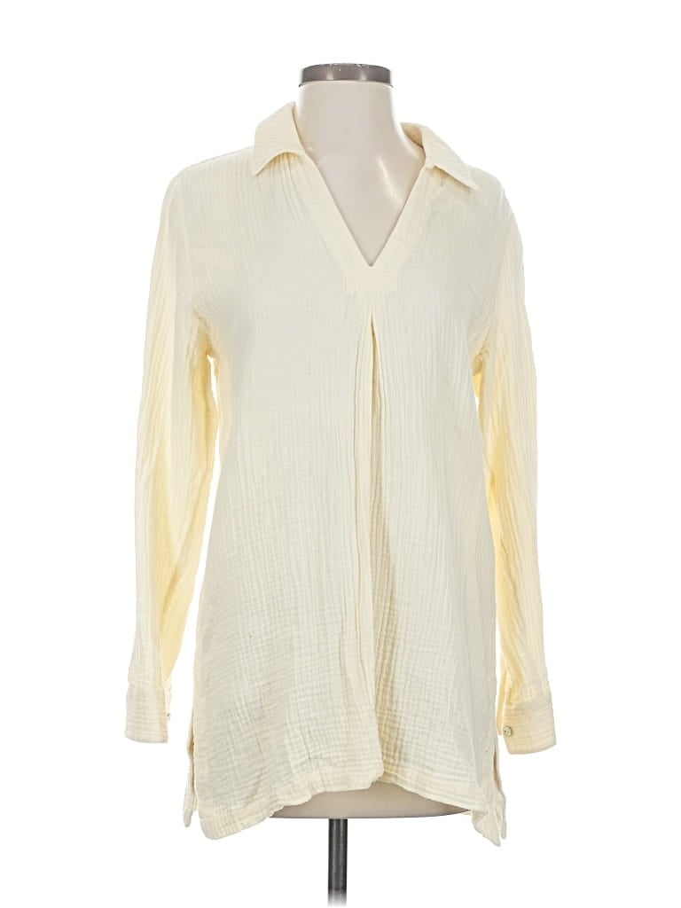Pre-owned Soft Surroundings Long Sleeve Blouse In White