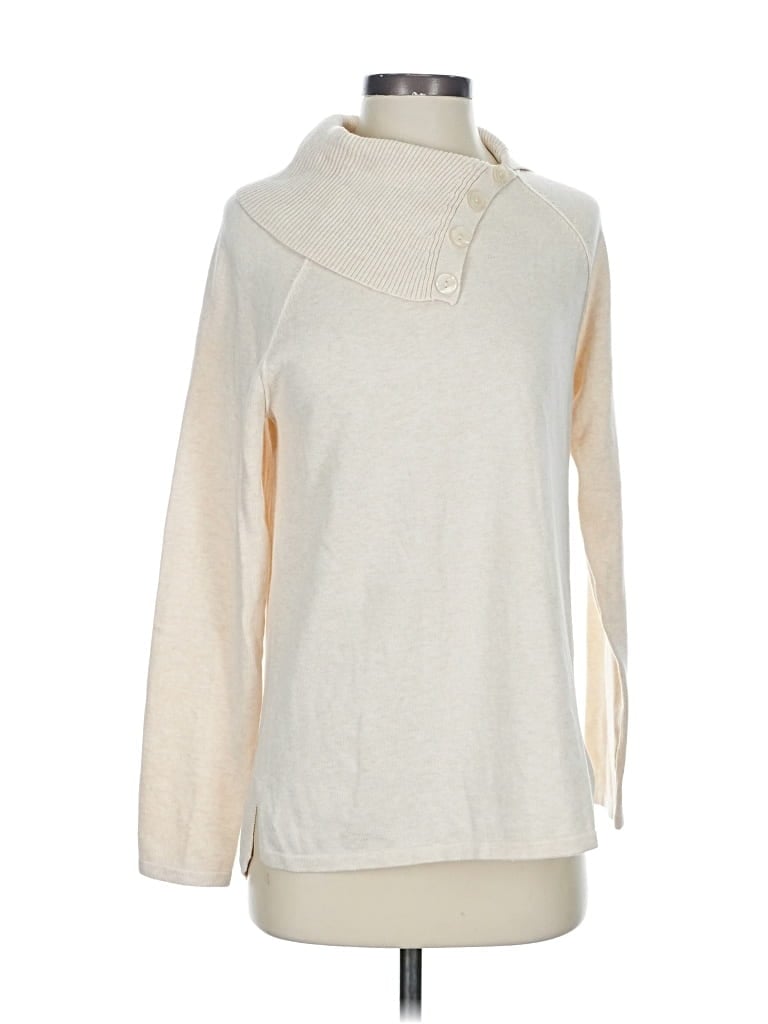 Pre-owned Jeanne Pierre Turtleneck Sweater In White