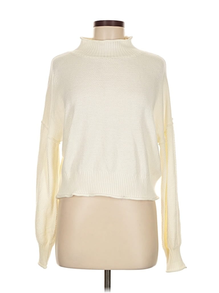 Pre-owned Unbranded Turtleneck Sweater In White