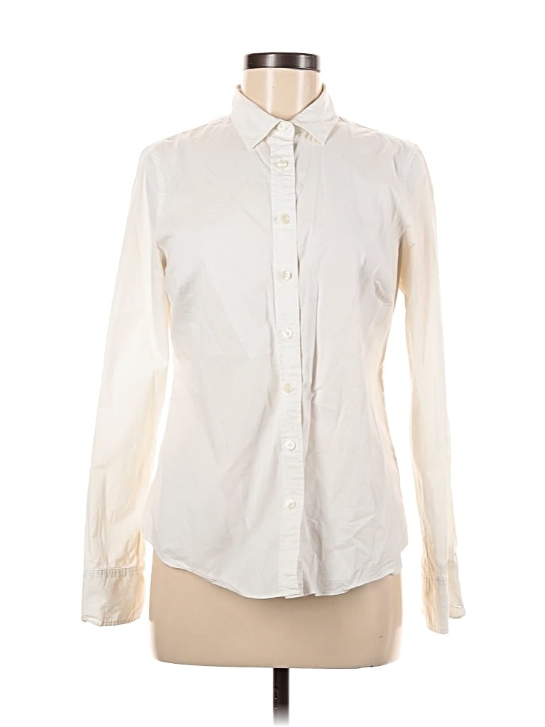 Pre-owned Haberdashery For J.crew Long Sleeve Button Down Shirt In White