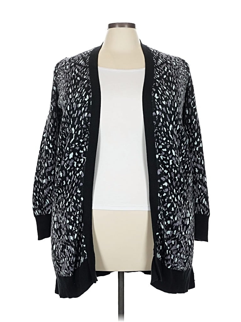 Pre-owned Lane Bryant Cardigan Sweater In Black