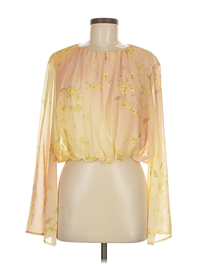 Pre-owned Na-kd Long Sleeve Blouse In Gold